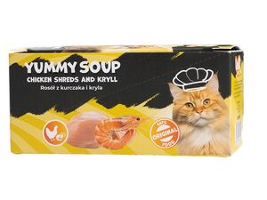 UNIQ PETS soup pro kočky 8 ks x 30 g  kuřecí a krilový vývar