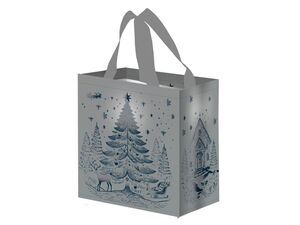 Nákupní taška na pamlsky vánoční strom 10 l ,  27 x 26 x 15 cm stříbrná