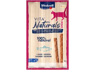 Vitakraft Vita Naturals Cat Stick losos 4 x 5 g+dárek Vitakraft cat Liquid snack játrovka
