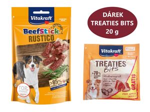 Vitakraft Beef Stick Rustico 55 g+dárek Vitakraft dog Treaties Bits Liver sausage 20 g