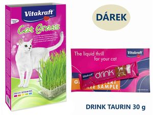 Vitakraft tráva pro kočky 120 g + dárek Vitakraft cat drink taurine+Flavour 