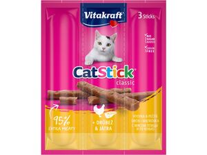Vitakraft cat Stick drůbeží & játra 3 x 6 g +dárek Vitakraft cat Liquid snack játrovka s b