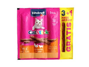 Vitakraft Cat Stick krůta-jehně 3 + 1 ks, 24 g