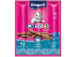 Vitakraft Cat Stick platýs a Omega 3, 3 x 6 g