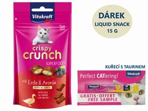 Vitakraft Crispy Crunch 60 g kachní a aronie + dárek Vitakraft cat Liquid-snack kuře