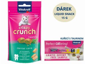 Vitakraft Crispy Crunch 60 g dental care, s mátový olejem+dárek Vitakraft cat Liquid-snack