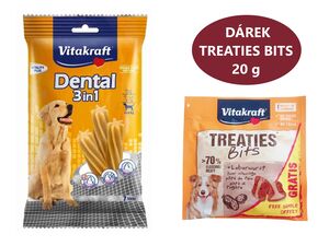 Vitakraft Dental Sticks 3v1 Fresh M 7 ks,180 g nad 10 kg+dárek Vitakraft dog Treaties Bits