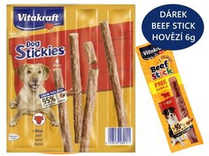 Vitakraft Dog Stickies 4 x 11 g drůbeží+dárek Vitakraft beef stick hovězí 6 g