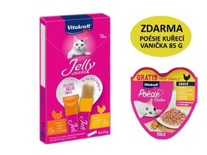Vitakraft Jelly Lovers kuře, krůta 6 x 15 g + dárek Vitakraft cat Poésie Creation kuře  85