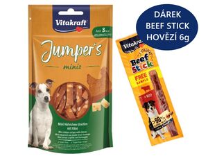 Vitakraft Jumpers Minis Coins kuře se sýrem 80 g+dárek Vitakraft beef stick hovězí 6 g