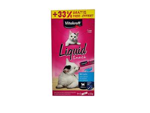 Vitakraft Liquid Snack losos + omega 3,  6 x 15 g +33% gratis 