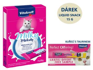 Vitakraft Milky melody 70 g mléčný krém + dárek Vitakraft cat Liquid-snack kuře 