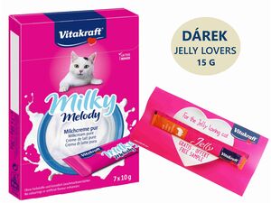 Vitakraft Milky melody 70 g mléčný krém+dárek Vitakraft cat Jelly Lovers kuře krůta