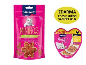 Vitakraft Mininos Jolly jerky 40 g, s kachním masem+dárek Vitakraft cat Poésie Creation k