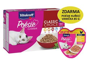Poésie Classique Multipack 12 x 85 g kuře, krocan, hovězí, ryba v omáčce kapsa+dárek Vitak