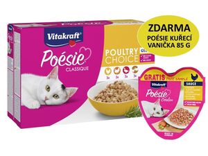 Poésie Classique Multipack 12x 85 g kuře, krůta, kachna v želé kapsa+dárek Vitakraft cat