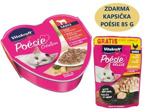 Vitakraft Poésie Création, telecí v sýrové omáčce 85 g, vanička+dárek Vitakraft cat Poésie