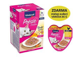 Vitakraft Poésie Création Multipack v omáčce 6 x 85 g kuře, krůta, hovězí vanička+dárek