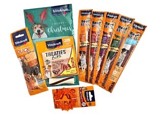 Vitakraft vánoční balíček pro psy 6x BeefStick, Treates bits,Boony bits.,hračka  