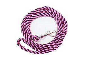 Vodítko pletené 1,8 cm/150 cm, střední plemeno, černo-růžová
