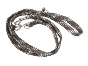 Vodítko pletené přepínací, průměr 12mm/220cm ,střední plemeno hnědo-béžovo-šedé