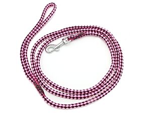 Provazové vodítko šachovnice průměr 6mm/ 140 cm černo-růžové