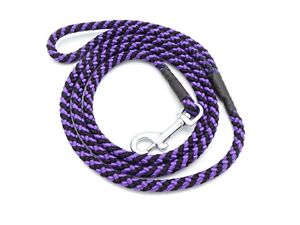 Provazové vodítko spirála průměr 8mm/ 140 cm černo-fialové