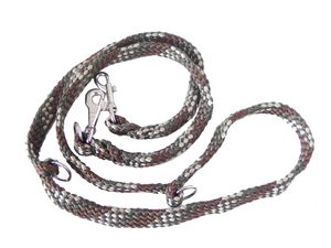Vodítko pletené přepínací, 2,2 cm/220 cm, velké plemeno hnědo-béžovo-šedé