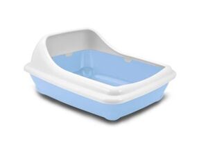 Nayeco WC pro kočky Grande 56 x 39 x 21 cm s vyvýšeným rámečkem modrý