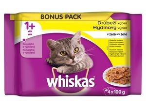 Whiskas adult drůbeží výběr v želé 4 x 100 g