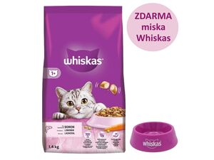 Whiskas adult losos 1400 g + dárek Whiskas miska