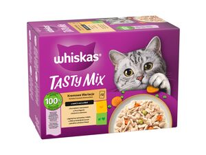 Whiskas krémové menu ve šťávě 12 x 85 g kapsa kuře, jehně, krůta 