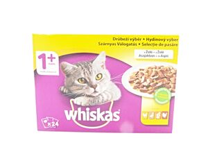 Whiskas adult drůbeží výběr v želé 24 x 100 g kapsa kuře,kachna,drůbež,krůta