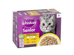 Whiskas kapsa Senior drůbeží výběr v želé 12pack kapsa kuře,krůta,kachna