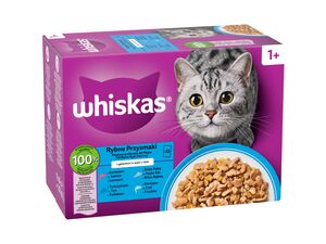 Whiskas Oblíbené rybí pokrmy v želé 12 x 85 g kapsa losos, tuňák, treska, bílá ryba  