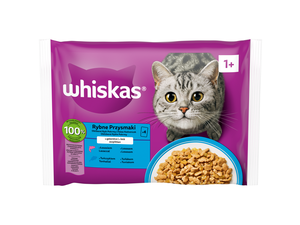 Whiskas Oblíbené rybí pokrmy v želé 4 x 85 g kapsa, losos, tuňák