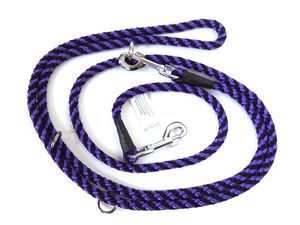 Provazové přepínací vodítko spirála průměr 12mm/260 cm černo-fialové