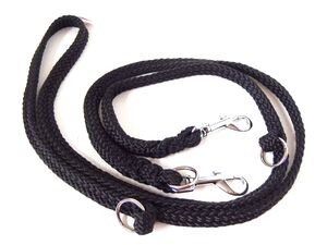 Vodítko pletené přepínací 1,8 cm/220 cm, střední plemeno, černé