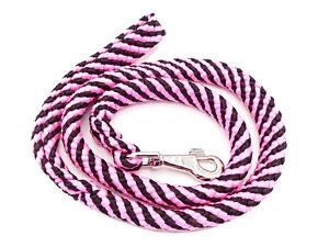 Vodítko pletené průměr 2,5/150cm,Maxi plemeno černo-růžové
