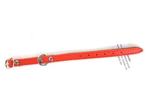 Obojek na psa broušená kůže 20cm/9mm oranžový