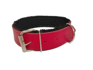 Obojek na psa kožený 65cm/70mm červený