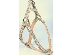 Nayeco postroj Crema koženkový s křížky béžový 10 mm x 26 - 40 cm