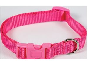 Nayeco obojek Basic Fucsia nylon růžový 15 mm x 33 - 40 cm