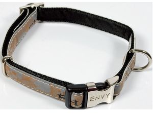 Nayeco obojek Envy Phantom koženkový reflexní hnědý 10 mm x 20 - 30 cm