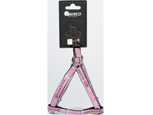 Nayeco postroj Envy Phantom koženkový reflexní růžový 15 mm x 35 - 60 cm