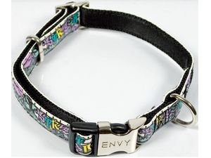 Nayeco obojek Envy Street dog koženkový fialový 15 mm x 26 - 40 cm