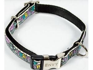 Nayeco obojek Envy Street dog koženkový fialový 20 mm x 35 - 50 cm