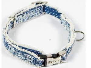 Nayeco obojek Envy Denim látka modrý 15 mm x 26 - 40 cm