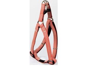 Nayeco postroj Macleather Cross koženkový červený s křížky 15 mm x 35 - 60 cm