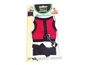 Nayeco Postroj jogging a vodítko S pro morče a fretku červený 15/24 cm